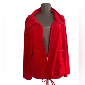 St.John Sport Zip Up Collared Track Sweater